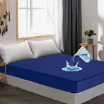 Waterproof Double bed Mattress Cover Material Cotton Color Random 6 by 6.5 Feet